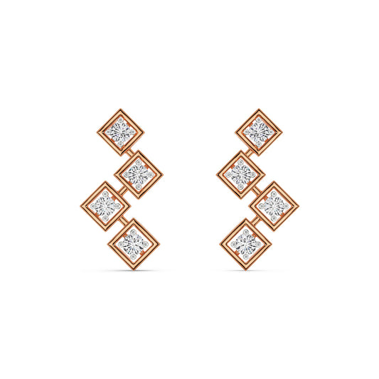 Stellar Geometry Diamond Studs Earrings