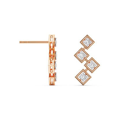Stellar Geometry Diamond Studs Earrings