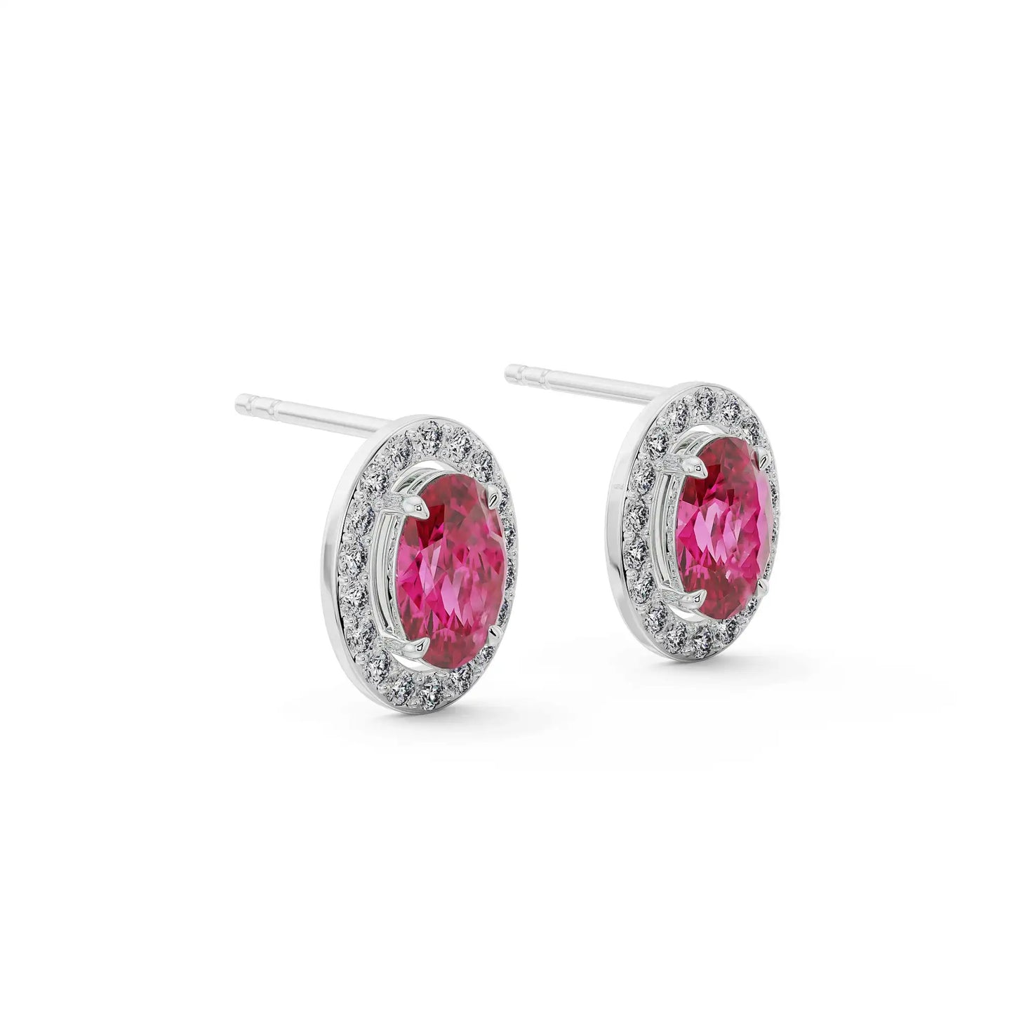 Vintage Ruby Diamond Studs Earrings