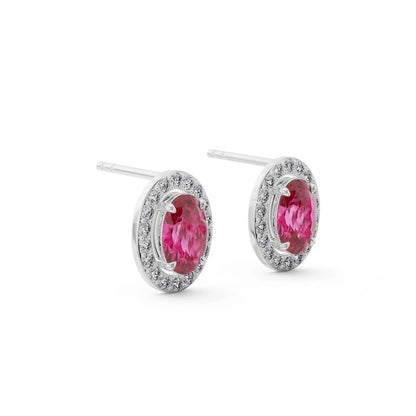 Vintage Ruby Diamond Studs Earrings