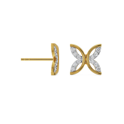 Whimsical Leaf Diamond Studs Earrings