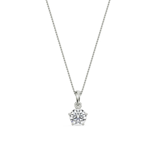 1 CT Round Solitaire Necklace
