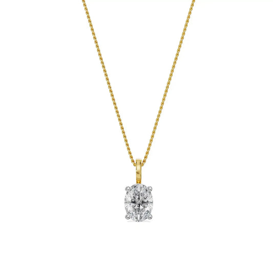 1Cts Solitaire Oval Diamond Necklace