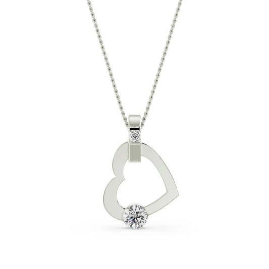 Tilted Heart Diamond Necklace