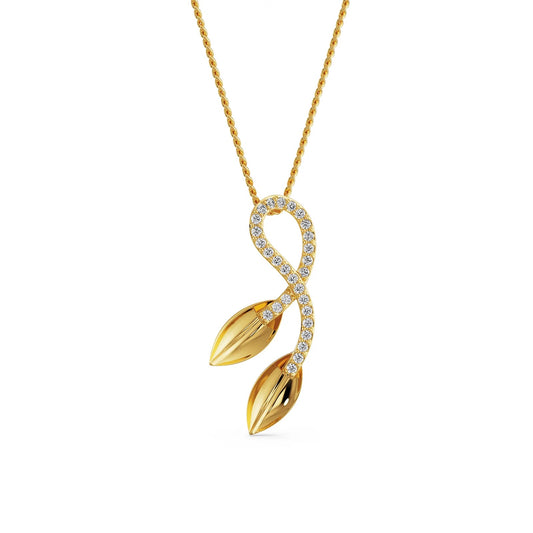 Leaf Fusion Diamond Necklace