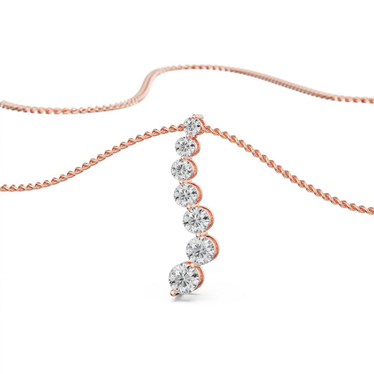 Round Solitaire Journey Diamond Necklace