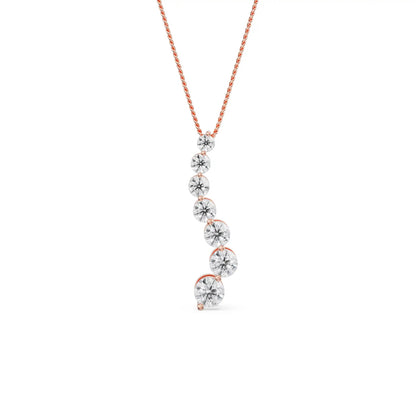 Round Solitaire Journey Diamond Necklace