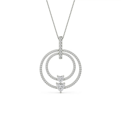Circle Heart Diamond Necklace