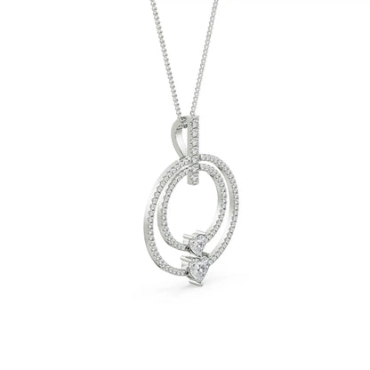 Circle Heart Diamond Necklace