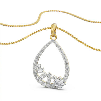 Cluster Drop Diamond Necklace