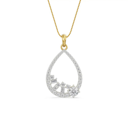 Cluster Drop Diamond Necklace