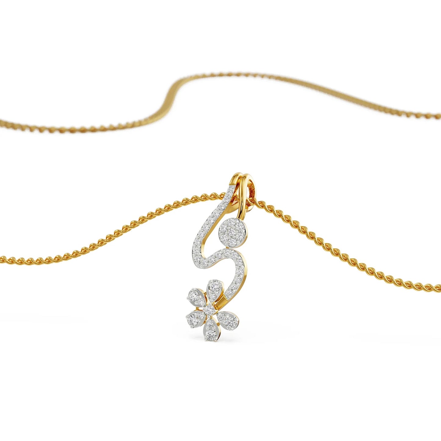 Floral Drop Diamond Necklace