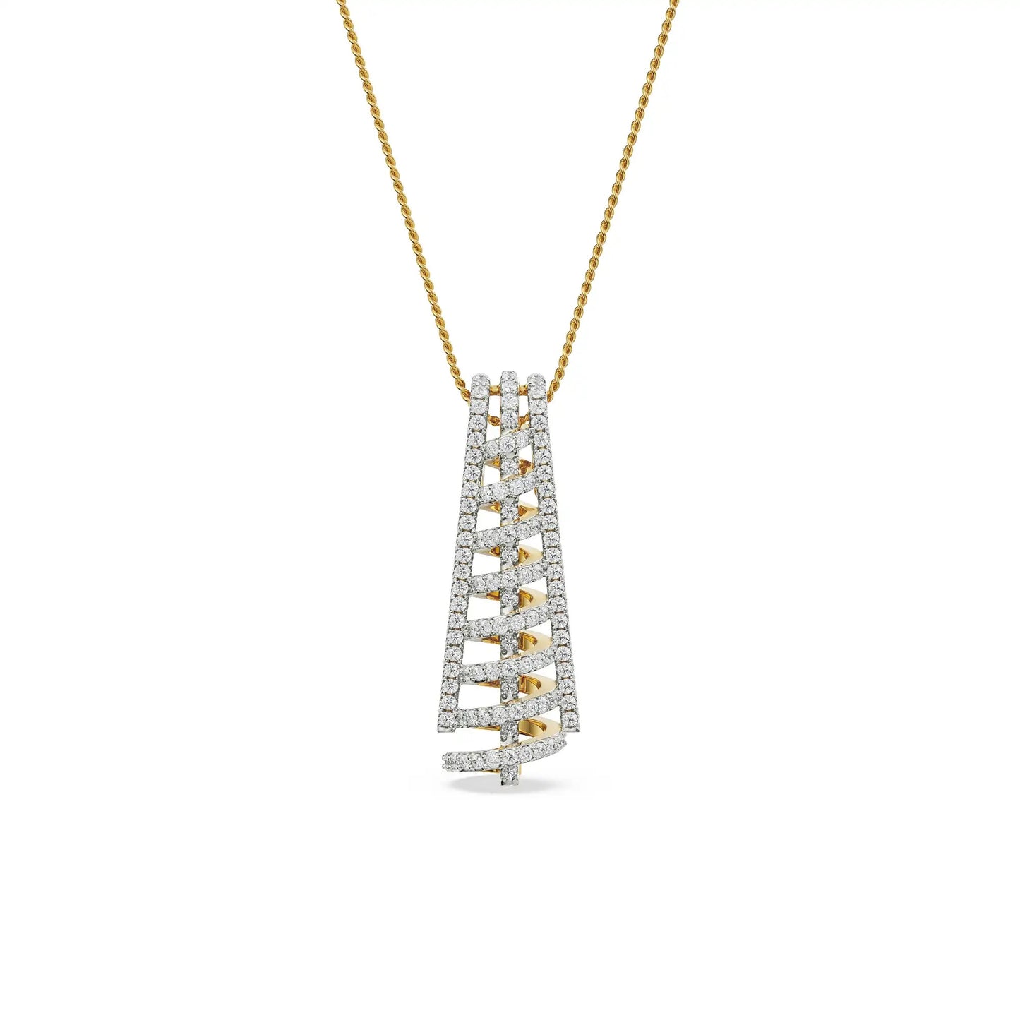 Spiral Drop Diamond Necklace