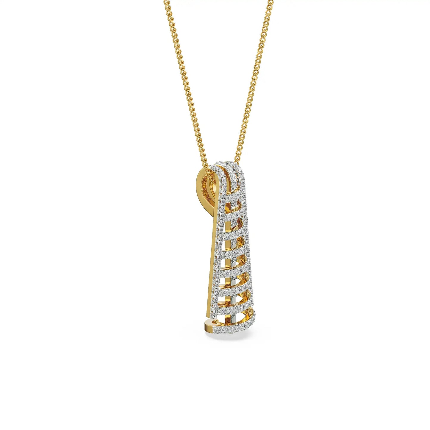 Spiral Drop Diamond Necklace