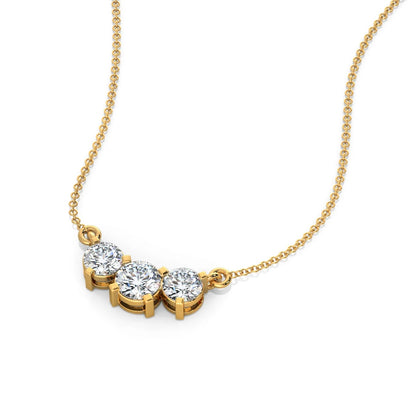 Triple Round Solitaire Diamond Necklace