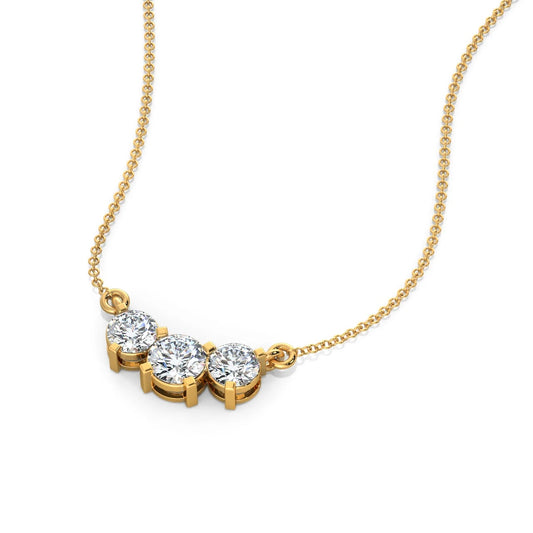 Triple Round Solitaire Diamond Necklace