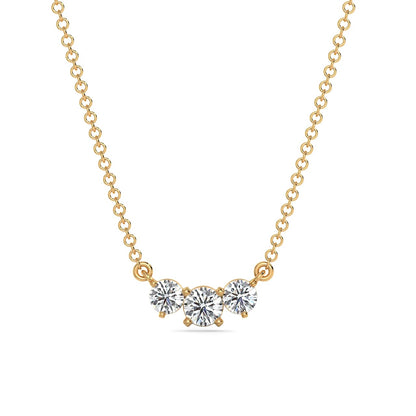 Triple Round Solitaire Diamond Necklace