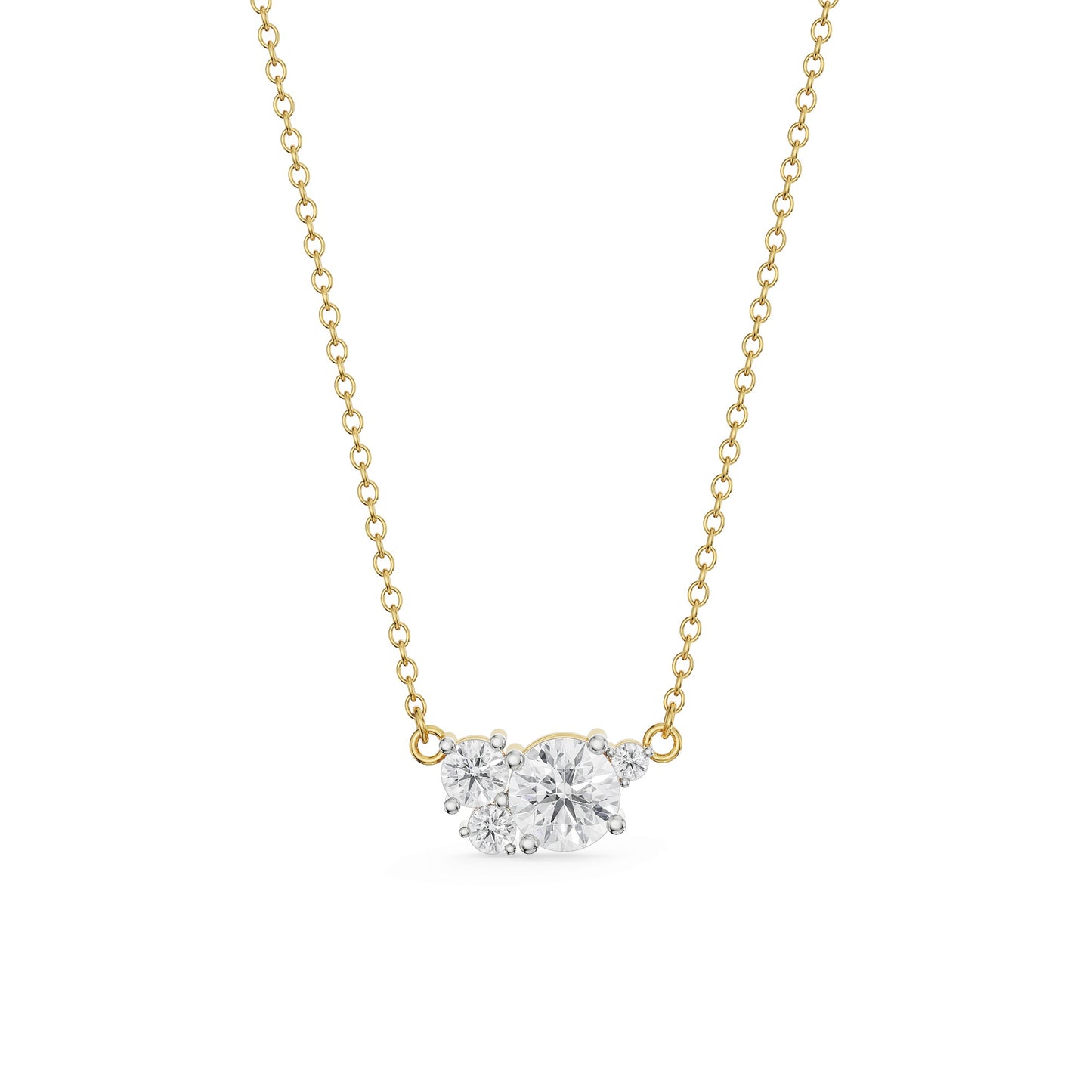 Brilliant Round Cluster Necklace