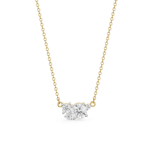 Brilliant Round Cluster Necklace