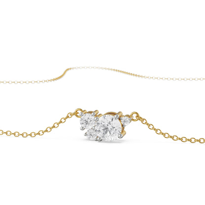 Brilliant Round Cluster Necklace