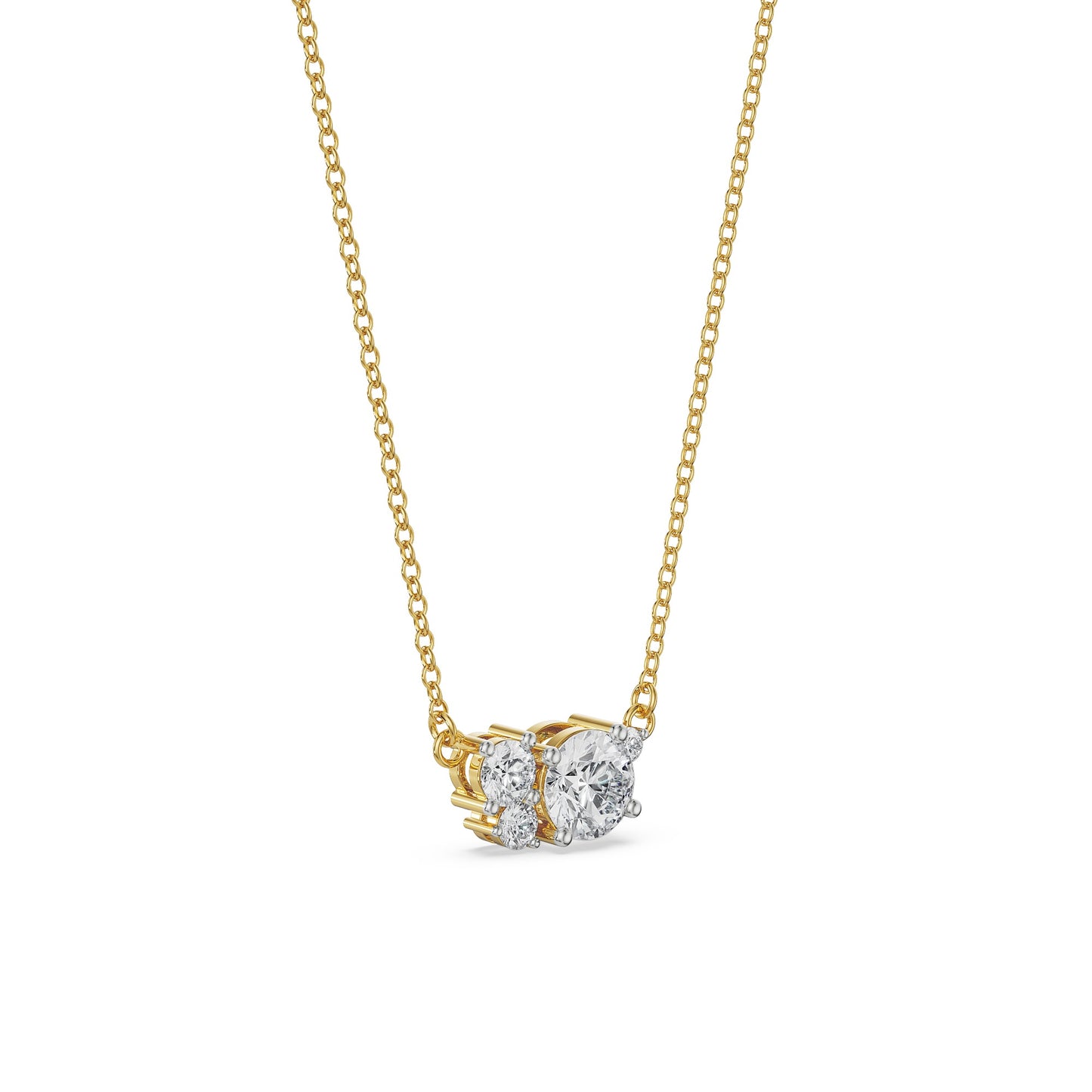 Brilliant Round Cluster Necklace