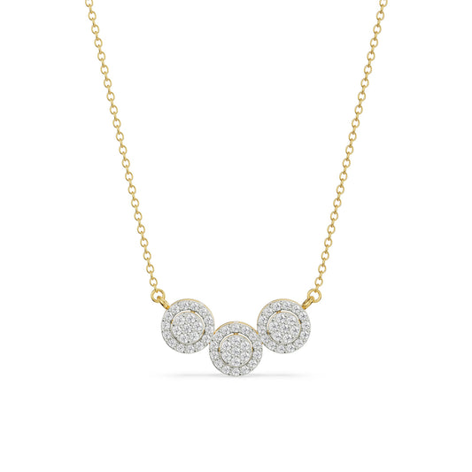 Brilliant Round Halo Necklace