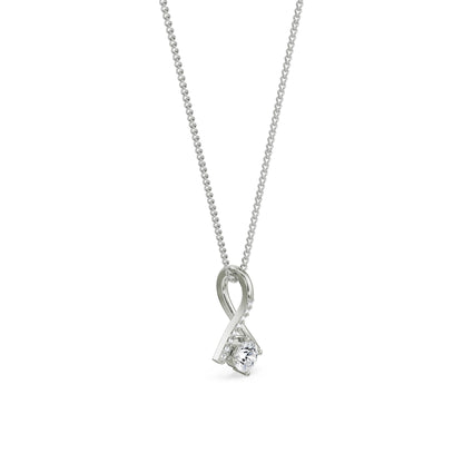 1Ct Solitaire Diamond Inverted V Necklace