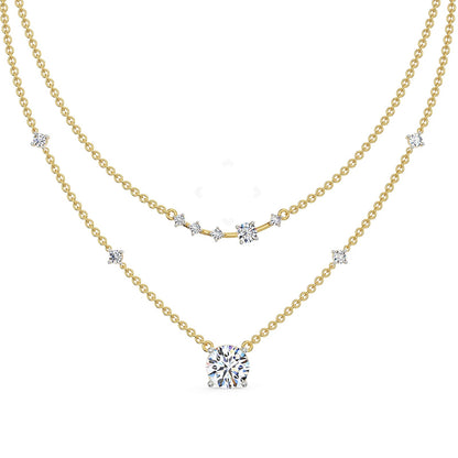 Two Layered Diamond Necklace