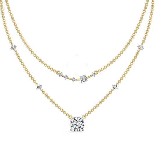 Two Layered Diamond Necklace