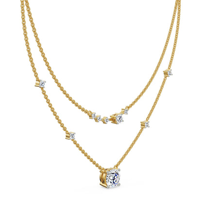 Two Layered Diamond Necklace