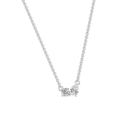Duo Diamond Solitaire Necklace
