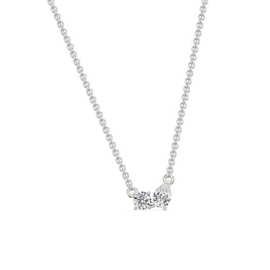 Duo Diamond Solitaire Necklace