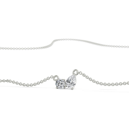 Duo Diamond Solitaire Necklace