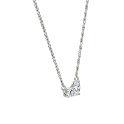 Duo Diamond Solitaire Necklace