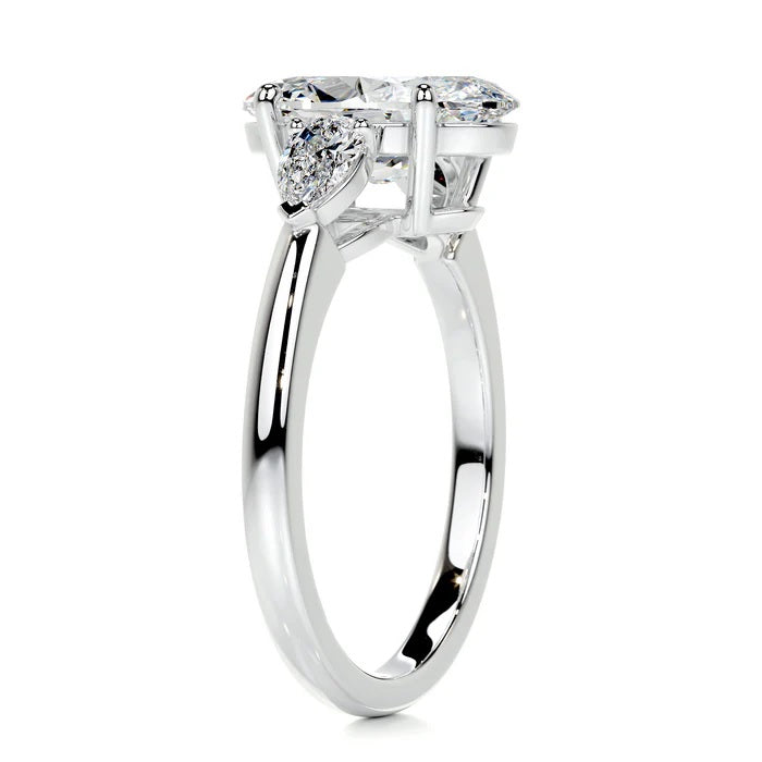 3 CT Solitaire Oval Three Stone Diamond Ring