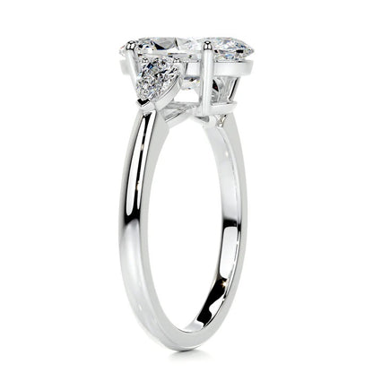 3 CT Solitaire Oval Three Stone Diamond Ring