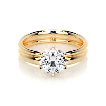 1.5 CT Brilliant Round Solitaire Ring with Matching Band