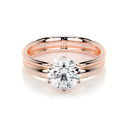 1.5 CT Brilliant Round Solitaire Ring with Matching Band