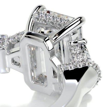 3.0 CT Emerald Three Stone Diamond Ring