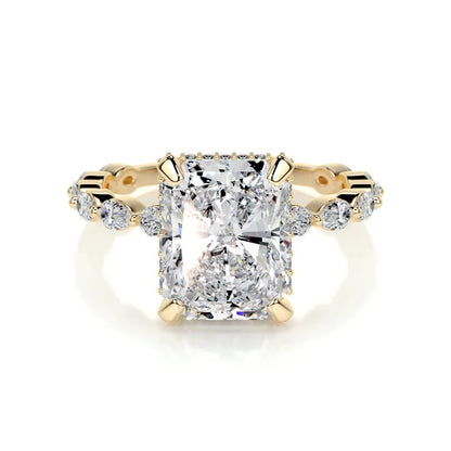 4 CT Solitaire Radiant Diamond Accent Ring