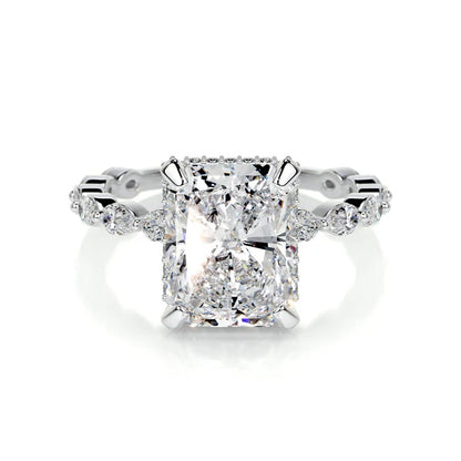 4 CT Solitaire Radiant Diamond Accent Ring