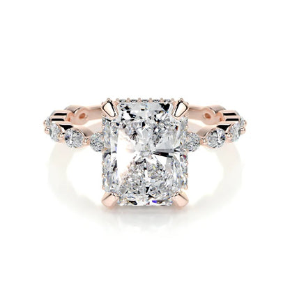 4 CT Solitaire Radiant Diamond Accent Ring