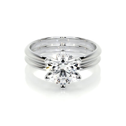 3 CT Brilliant Round Solitaire Diamond Ring with Matching Band