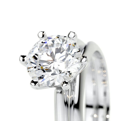 3 CT Brilliant Round Solitaire Diamond Ring with Matching Band