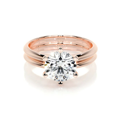 3 CT Brilliant Round Solitaire Diamond Ring with Matching Band