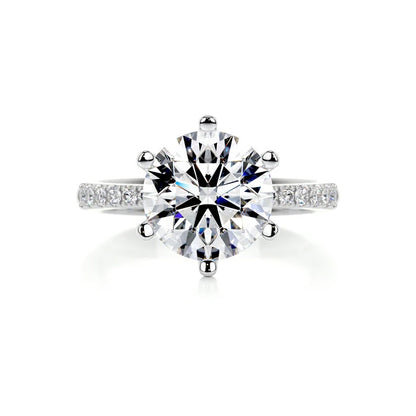 3 CT Brilliant Round Accent Ring