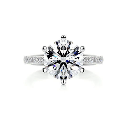 3 CT Brilliant Round Accent Ring