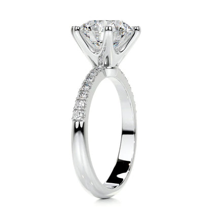 3 CT Brilliant Round Accent Ring