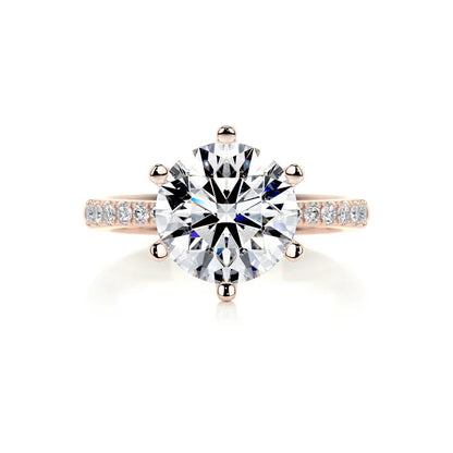 3 CT Brilliant Round Accent Ring