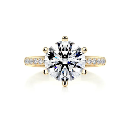 3 CT Brilliant Round Accent Ring